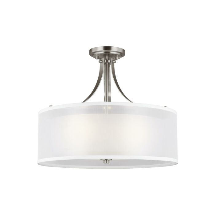 Sea Gull Elmwood Park 3 Light Ceiling Light in Brushed Nickel