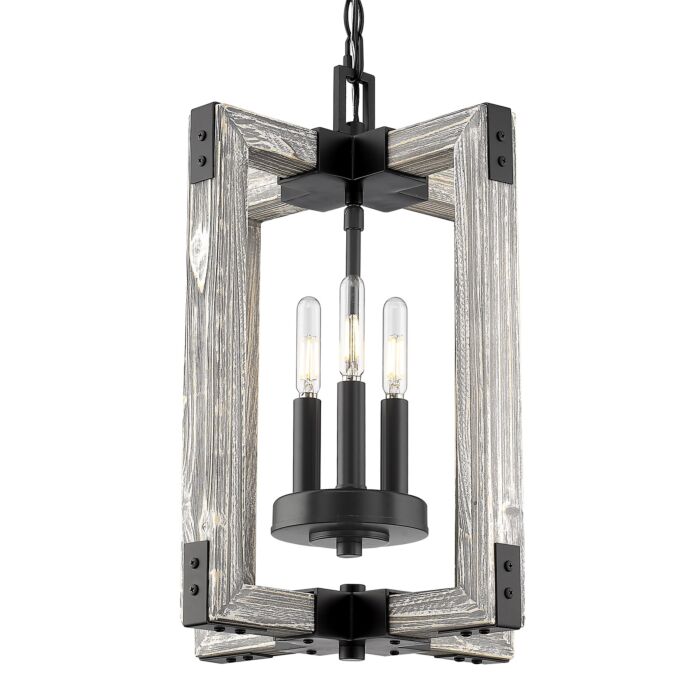 Golden Lowell 3 Light 18 Inch Pendant Light in Black
