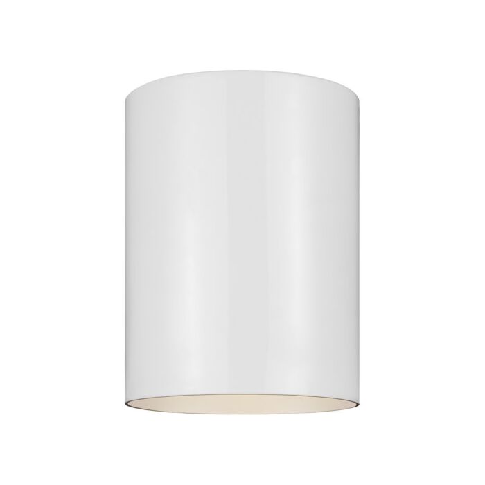 Sea Gull Cylinders Outdoor Ceiling Light in White