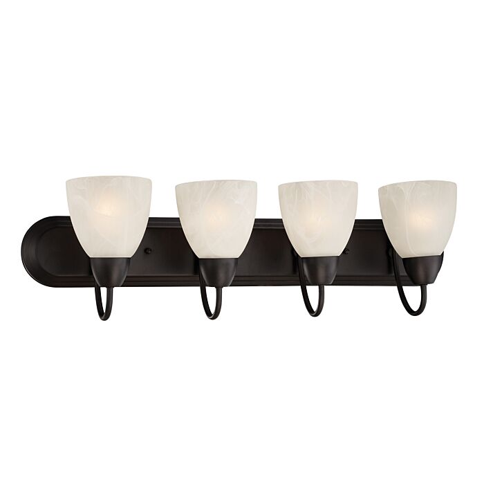 Torino 4-Light Bathroom Vanity Light Bar in Oil Rubbed Bronze