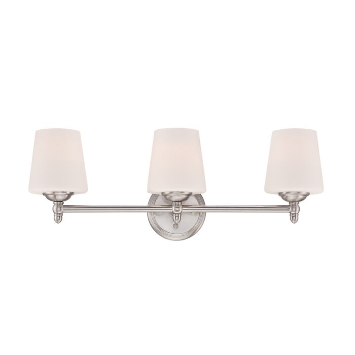 Darcy 3-Light Bathroom Vanity Light Bar in Brushed Nickel