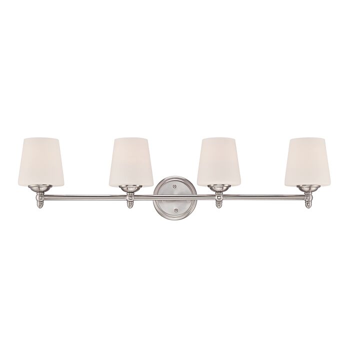 Darcy 4-Light Bathroom Vanity Light Bar in Brushed Nickel