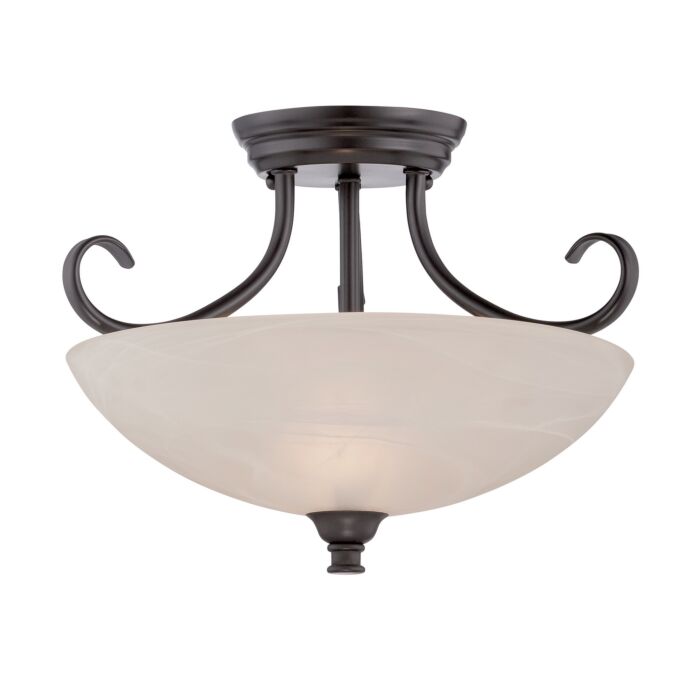 Kendall 2-Light Semi-Flush Mount in Oil Rubbed Bronze