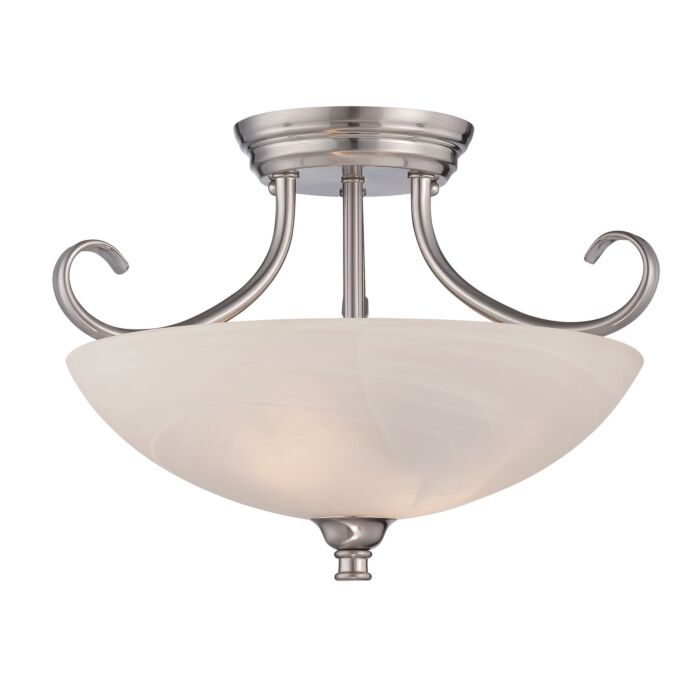 Kendall 2-Light Semi-Flush Mount in Satin Platinum