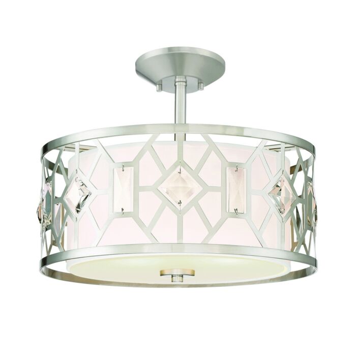 Brentwood 2-Light Semi-Flush Mount in Satin Platinum