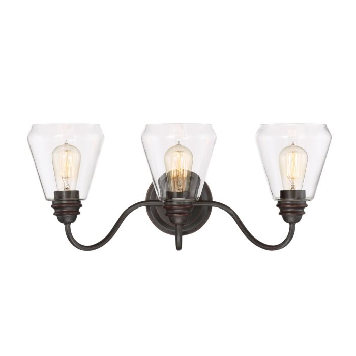 Foundry 3-Light Bathroom Vanity Light in Satin Bronze