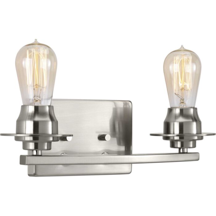 Debut 2-Light Bathroom Vanity Light in Brushed Nickel