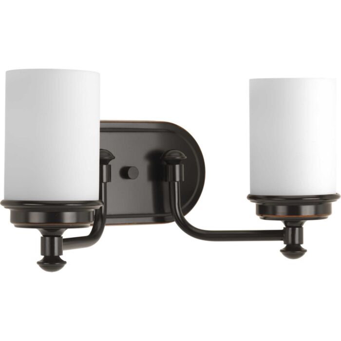 Glide 2-Light Bathroom Vanity Light in Rubbed Bronze