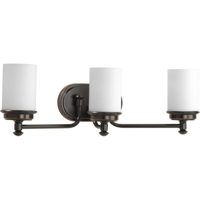Glide 3-Light Bathroom Vanity Light in Rubbed Bronze