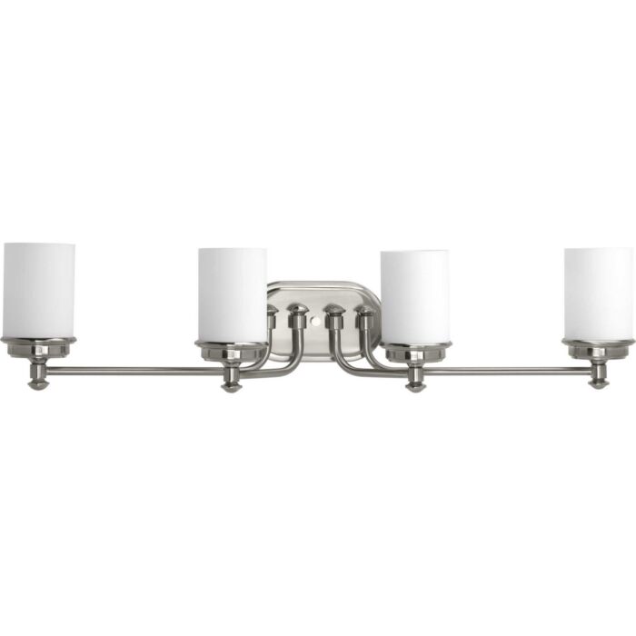 Glide 4-Light Bathroom Vanity Light in Brushed Nickel