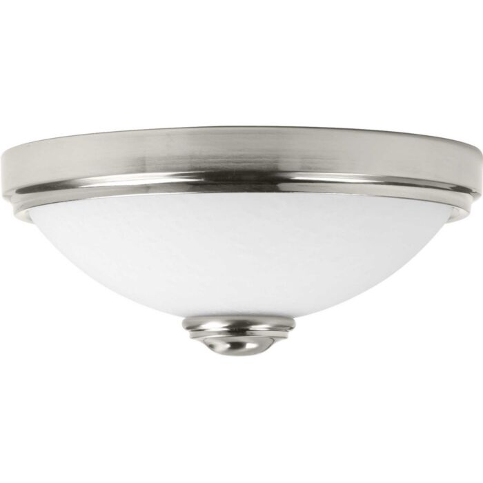 LED Linen 1-Light LED Flush Mount in Brushed Nickel