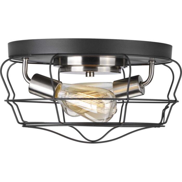 Gauge 2-Light Flush Mount in Graphite