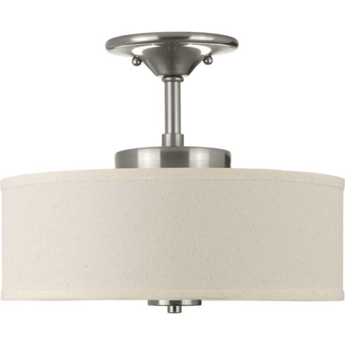 Inspire LED 1-Light LED Semi-Flush Mount in Brushed Nickel
