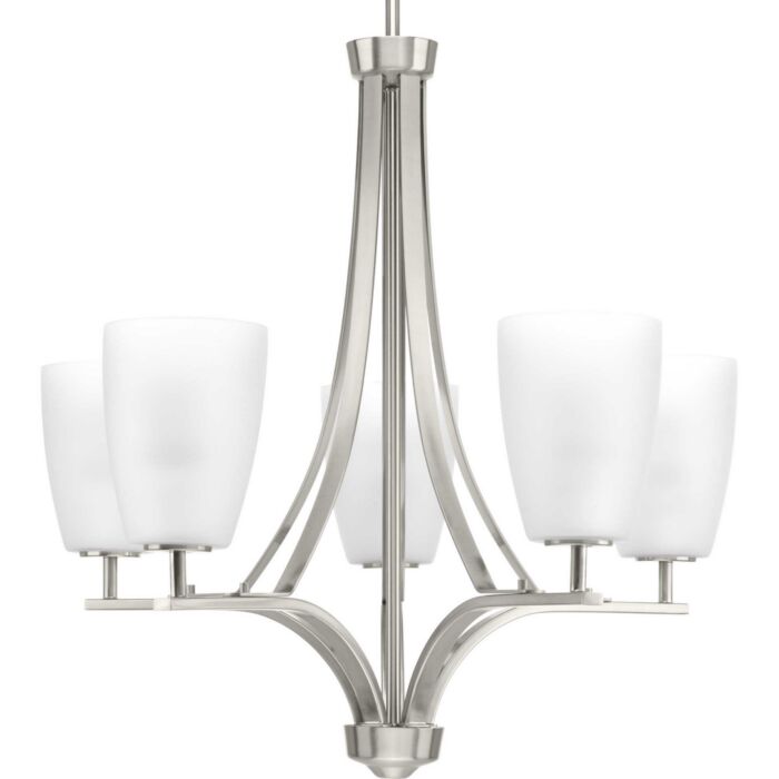 Leap 5-Light Chandelier in Brushed Nickel