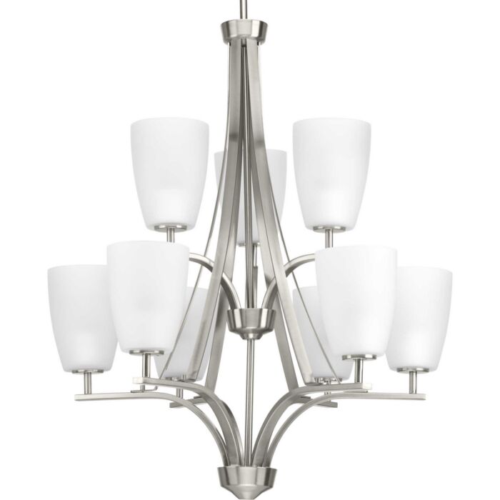 Leap 9-Light Chandelier in Brushed Nickel