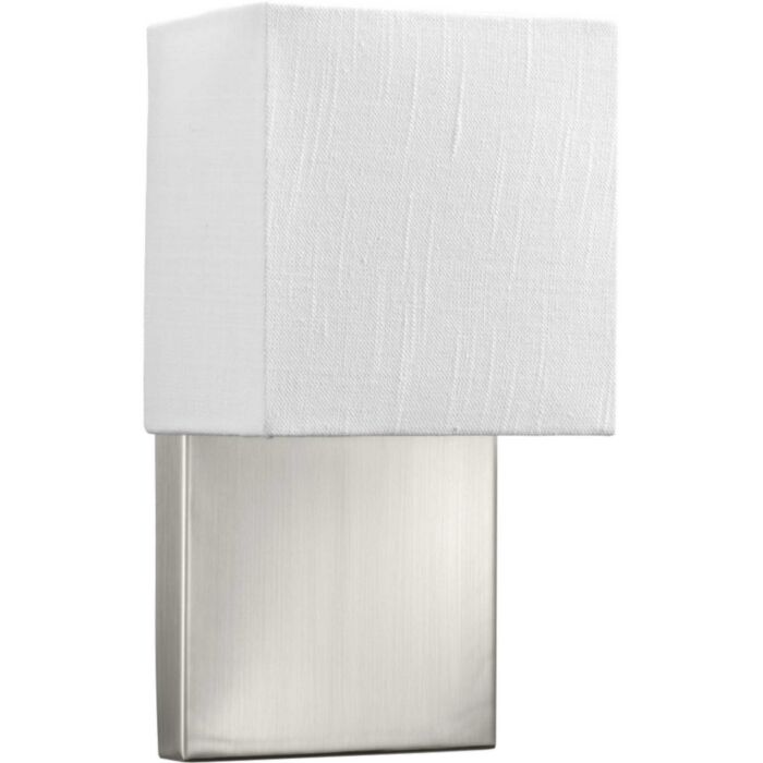 LED Shade 1-Light LED Wall Sconce in Brushed Nickel