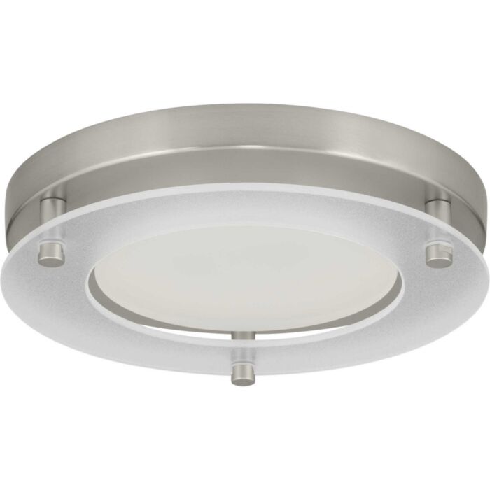 LED Flush Mount 1-Light LED Flush Mount in Brushed Nickel