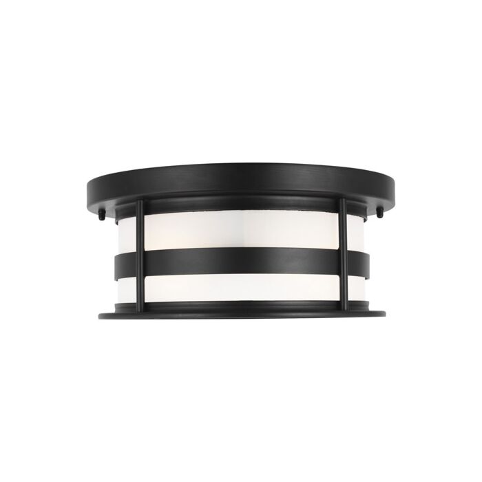 Sea Gull Wilburn 2 Light Outdoor Ceiling Light in Black