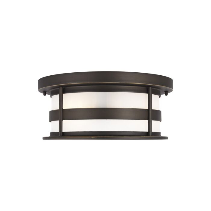 Sea Gull Wilburn 2 Light Outdoor Ceiling Light in Antique Bronze