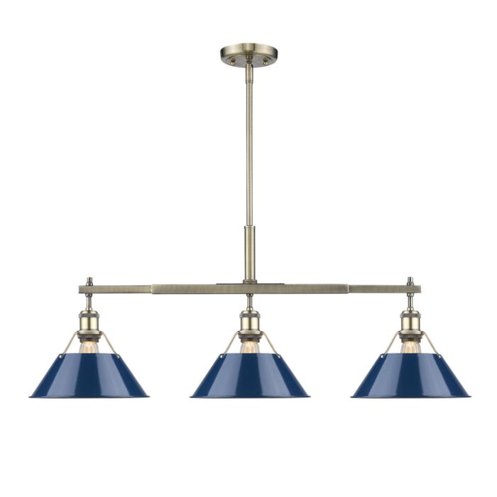 Three Light Linear Pendant by Golden
