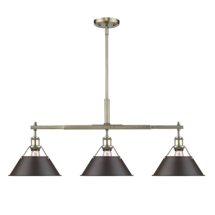 Three Light Linear Pendant by Golden