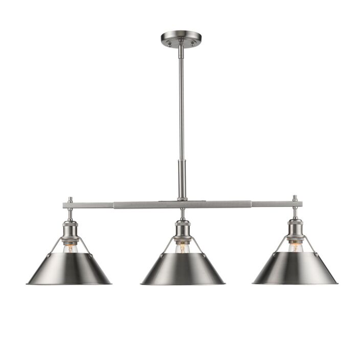 Three Light Linear Pendant by Golden