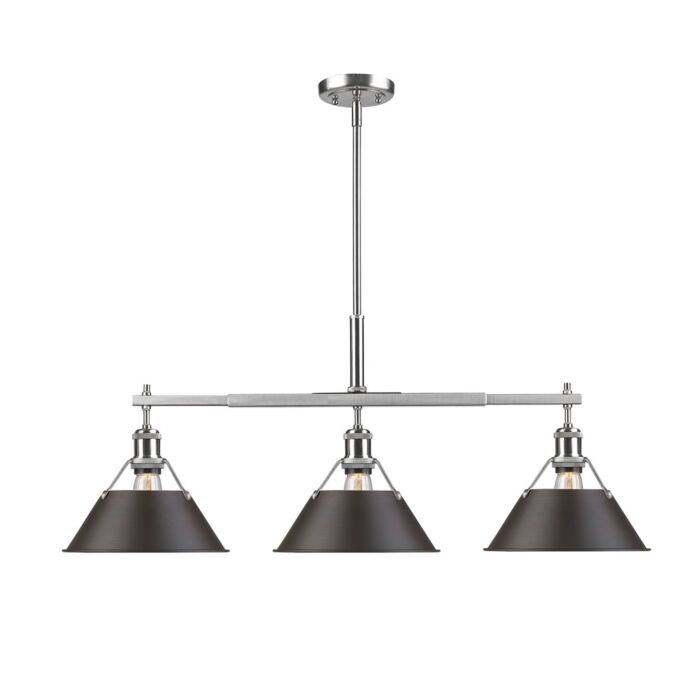 Three Light Linear Pendant by Golden