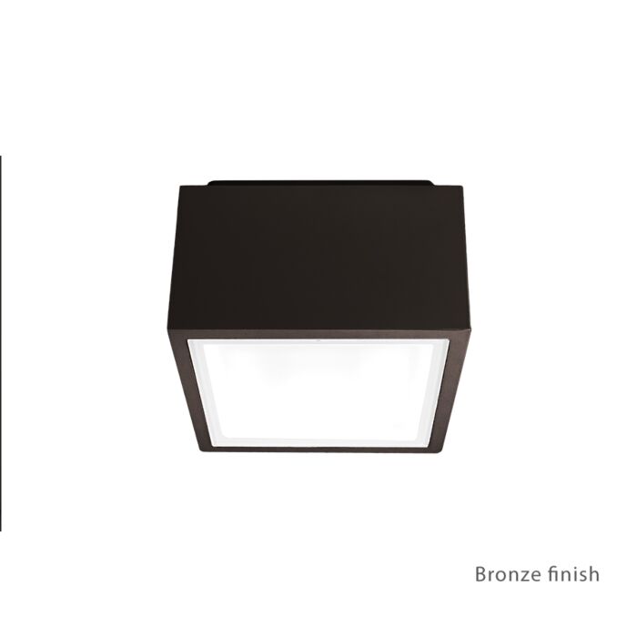 Modern Forms Bloc 1 Light Outdoor Flush Mount in Bronze