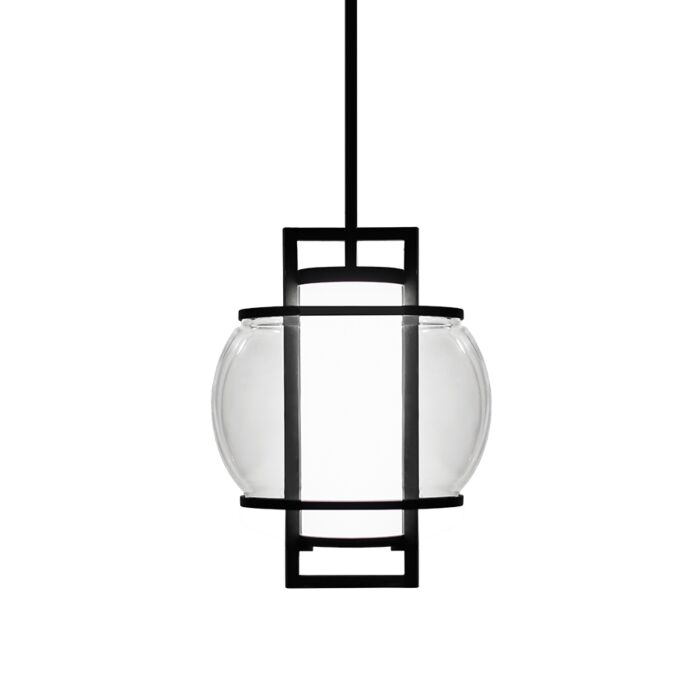 Modern Forms Lucid 1 Light Outdoor Pendant in Black