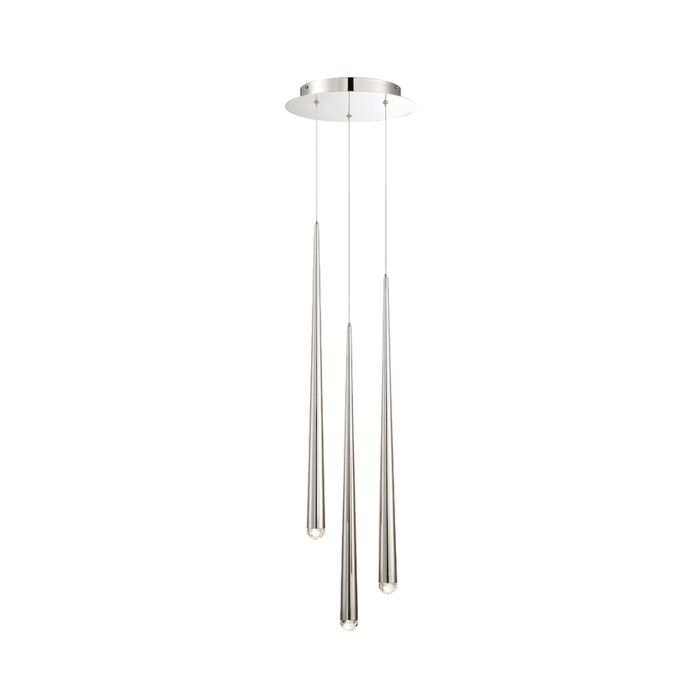 Modern Forms Cascade 3 Light Chandelier in Polished Nickel