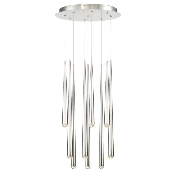 Modern Forms Cascade 9 Light Chandelier in Polished Nickel