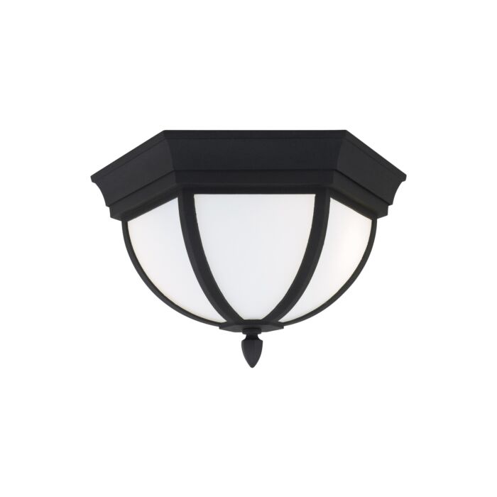 Sea Gull Wynfield 2 Light Outdoor Ceiling Light in Black