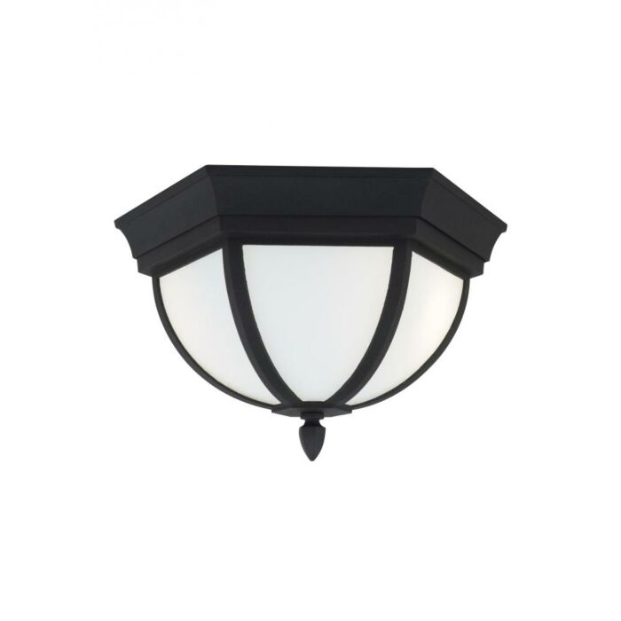 Sea Gull Wynfield 2 Light Outdoor Ceiling Light in Black
