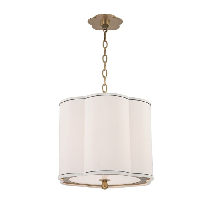 Hudson Valley Sweeny 3 Light 15 Inch Pendant Light in Aged Brass