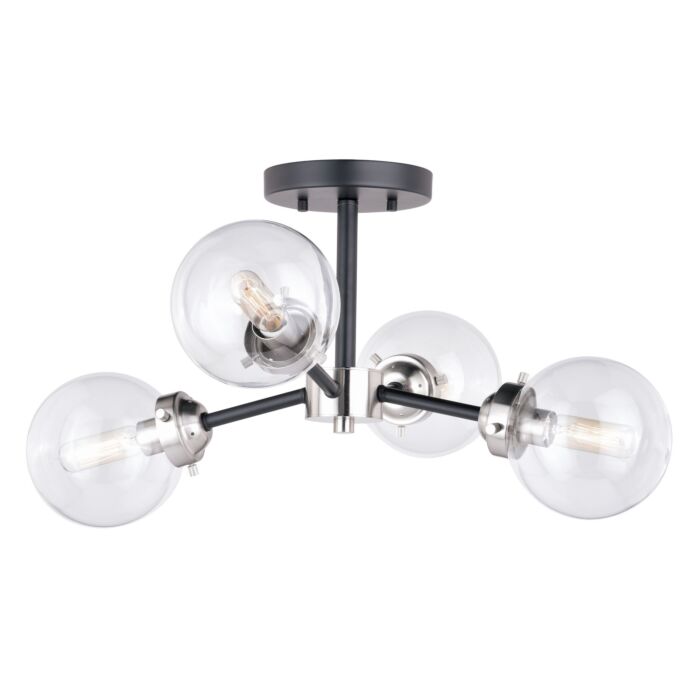Orbit 4-Light Semi-Flush Mount in Satin Nickel and Oil Rubbed Bronze