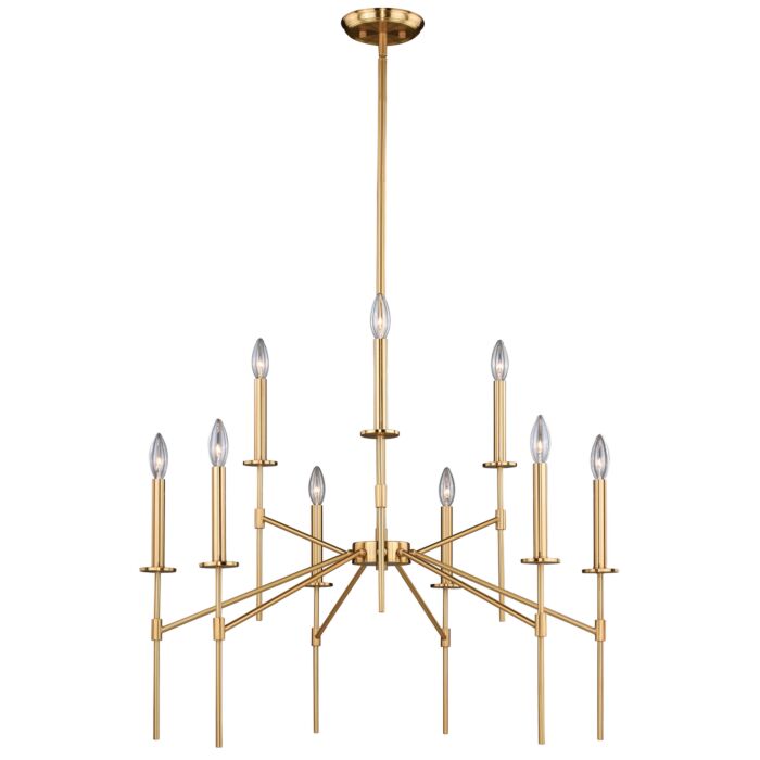 Kedzie 9-Light Chandelier in Natural Brass