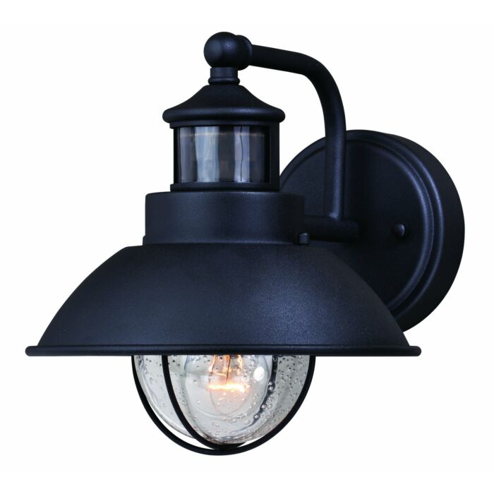 Harwich 1-Light Motion Sensor Outdoor Wall Light in Textured Black
