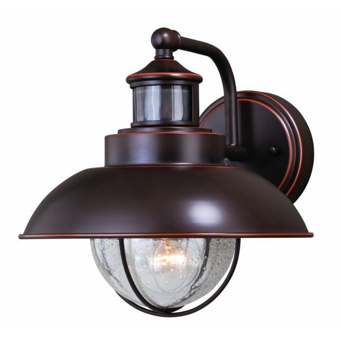 Harwich 1-Light Motion Sensor Outdoor Wall Light in Burnished Bronze