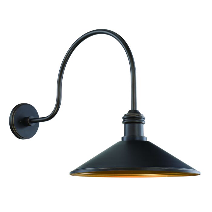 The Great Outdoors 5 Inch RLM Lighting Shade in Oil Rubbed Bronze with Matte Gold