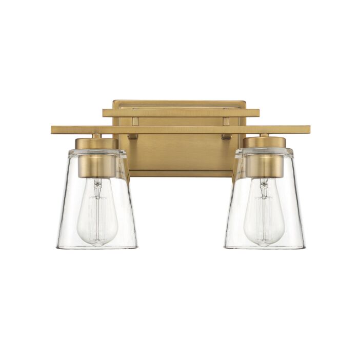 Savoy House Calhoun 2 Light Bathroom Vanity Light in Warm Brass
