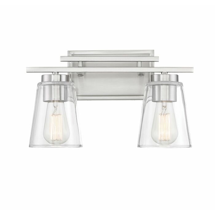 Savoy House Calhoun 2 Light Bathroom Vanity Light in Satin Nickel