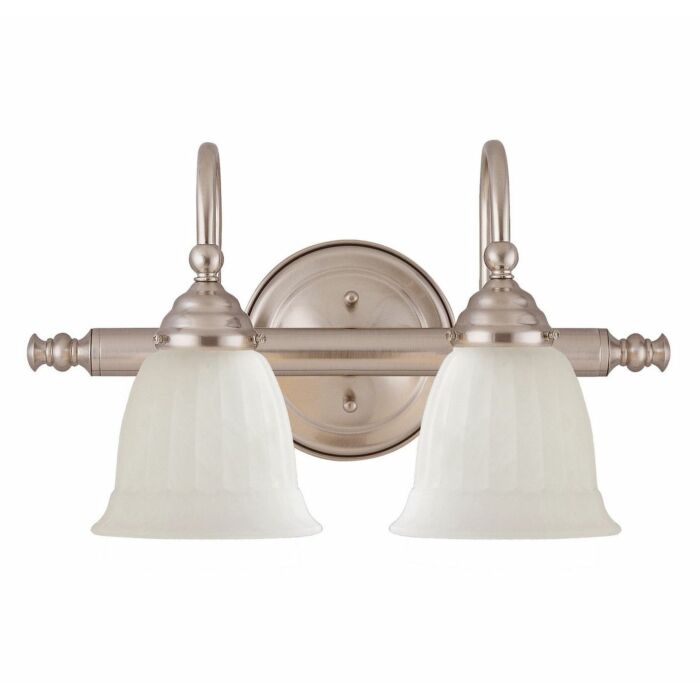 Savoy House Brunswick 2 Light Bathroom Vanity Light in Satin Nickel