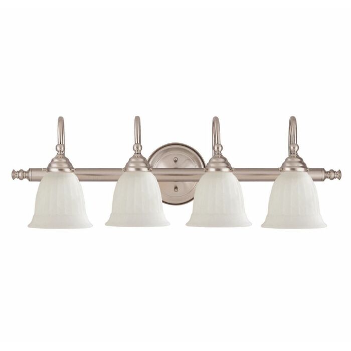 Savoy House Brunswick 4 Light Bathroom Vanity Light in Satin Nickel