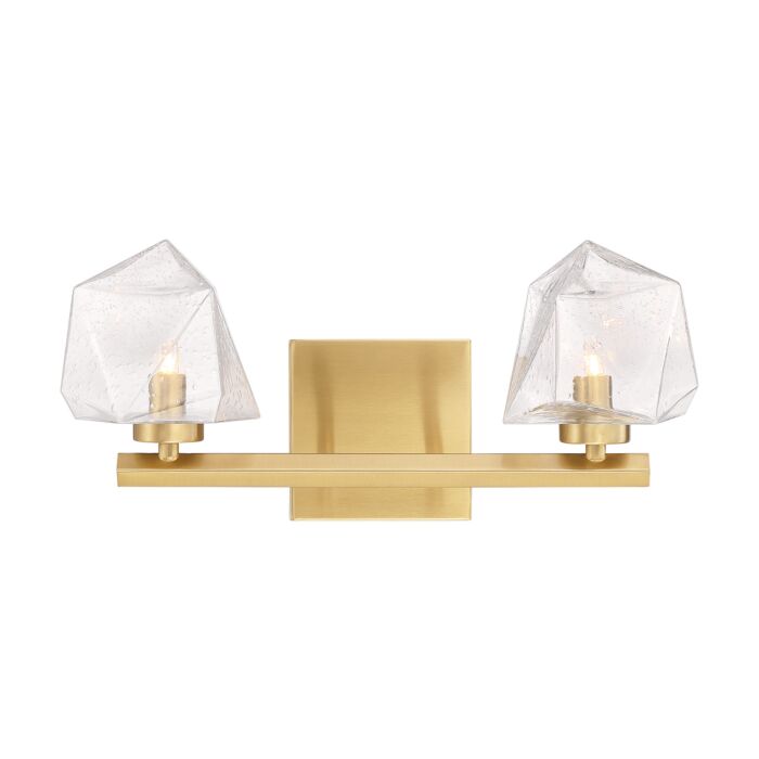Castello 2-Light Bathroom Vanity Light in Warm Brass