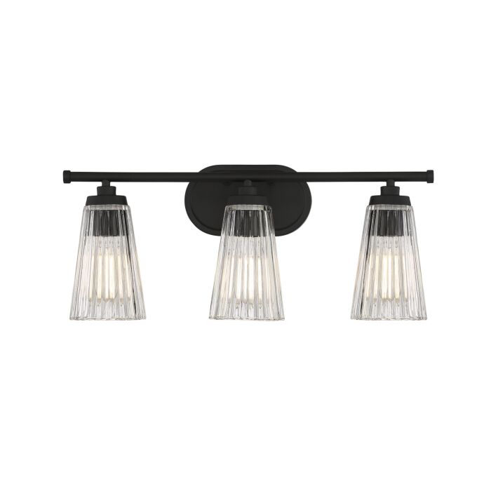 Savoy House Chantilly 3 Light Bathroom Vanity Light in Matte Black