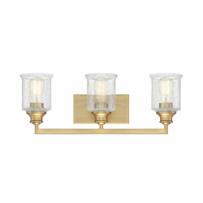 Savoy House Hampton 3 Light Bathroom Vanity Light in Warm Brass