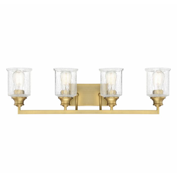 Savoy House Hampton 4 Light Bathroom Vanity Light in Warm Brass