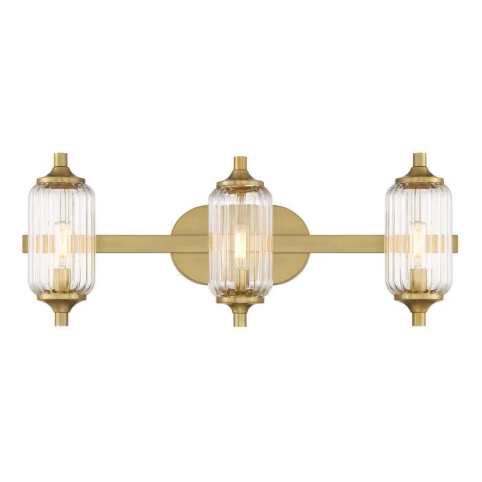 Holton 3-Light Bathroom Vanity Light in Warm Brass