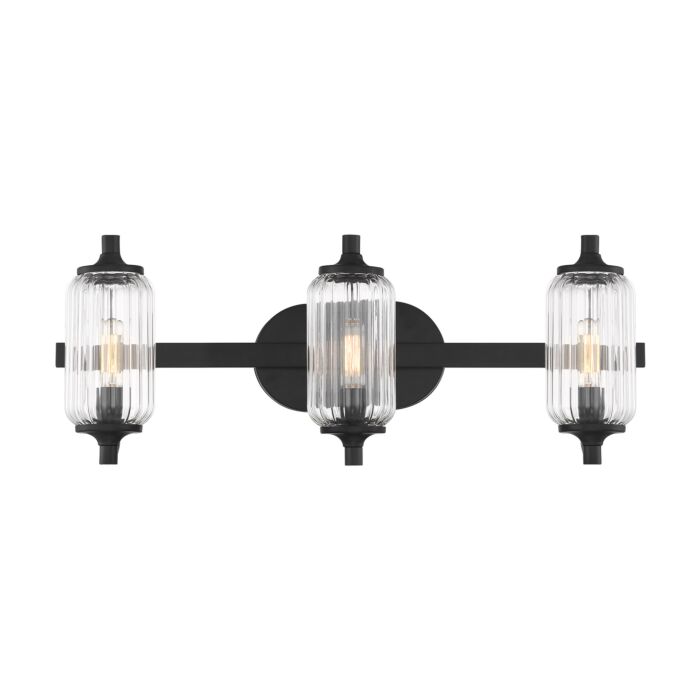 Holton 3-Light Bathroom Vanity Light in Matte Black