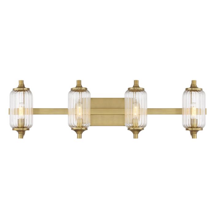 Holton 4-Light Bathroom Vanity Light in Warm Brass
